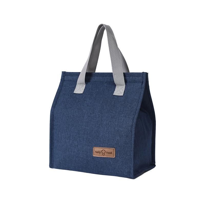 Lunch Bag Thermal Insulation Lunch Box Storage Handbag Solid Color Multifunctional Kid School Lunch Bags Picnic Food Pouch: black