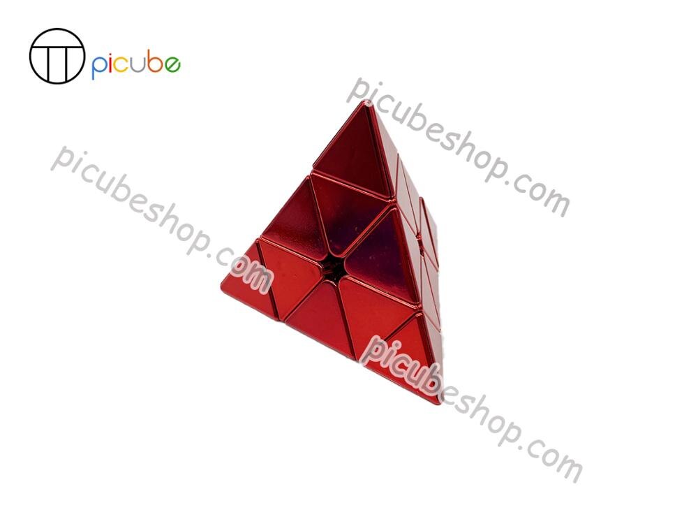 [Picube]MeiLong Pyramide Würfel Rätsel Metall Farbe Würfel 2x2 Goldene/Silber/Blau/verrotten/grün/Lila