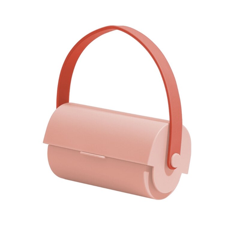 066E Sticky Paper Roller with Lanyard Super Sticky Pet Hair Remover Dust Removal Lint: Pink