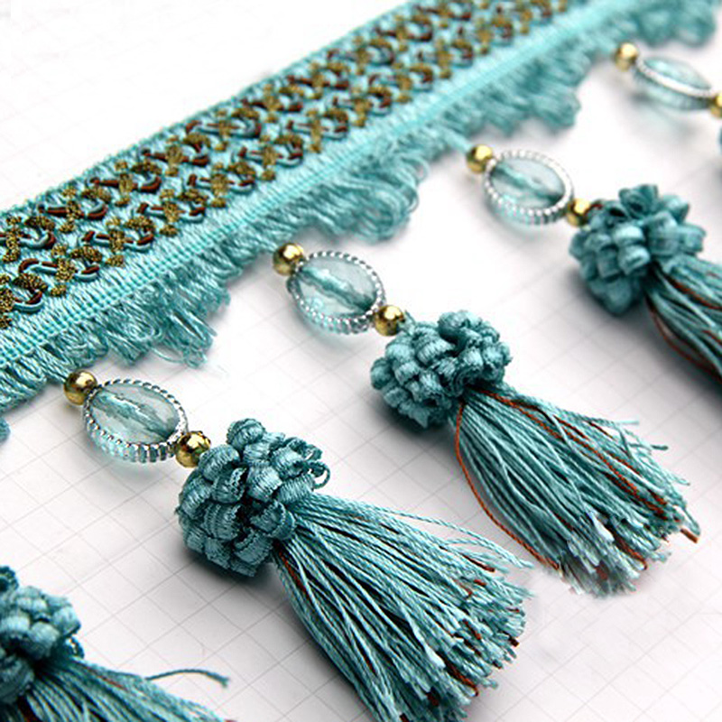 Kristal Kralen Gordijn Kant Luxe Woondecoratie Aardbei Kristal Fringe Trim DIY Tafelkleed Bruiloft Decoratie Accessoires: Gun Metal