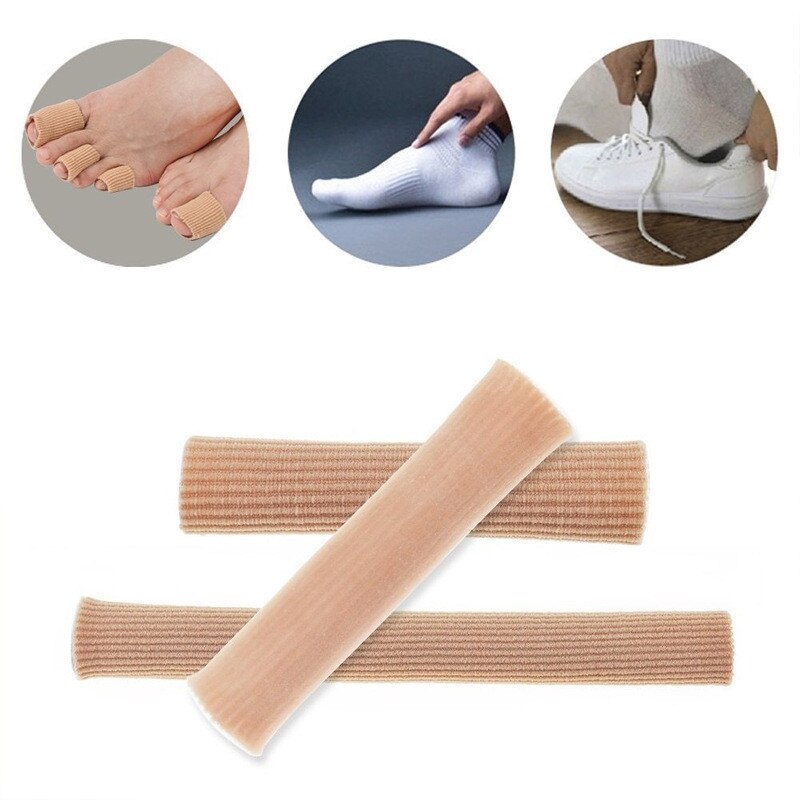 15cm tyg gel tub bandage finger & tår underhålla kudde liktornar hallux valgu blåsor förhårdnader smärtlindring innersulor
