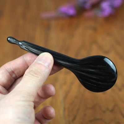 Guasha Care Tool Acupuncture Massager Black For Buffalo Horn Massage Stick Board Scrapping Bar Face Eye Natural Beauty Supplies