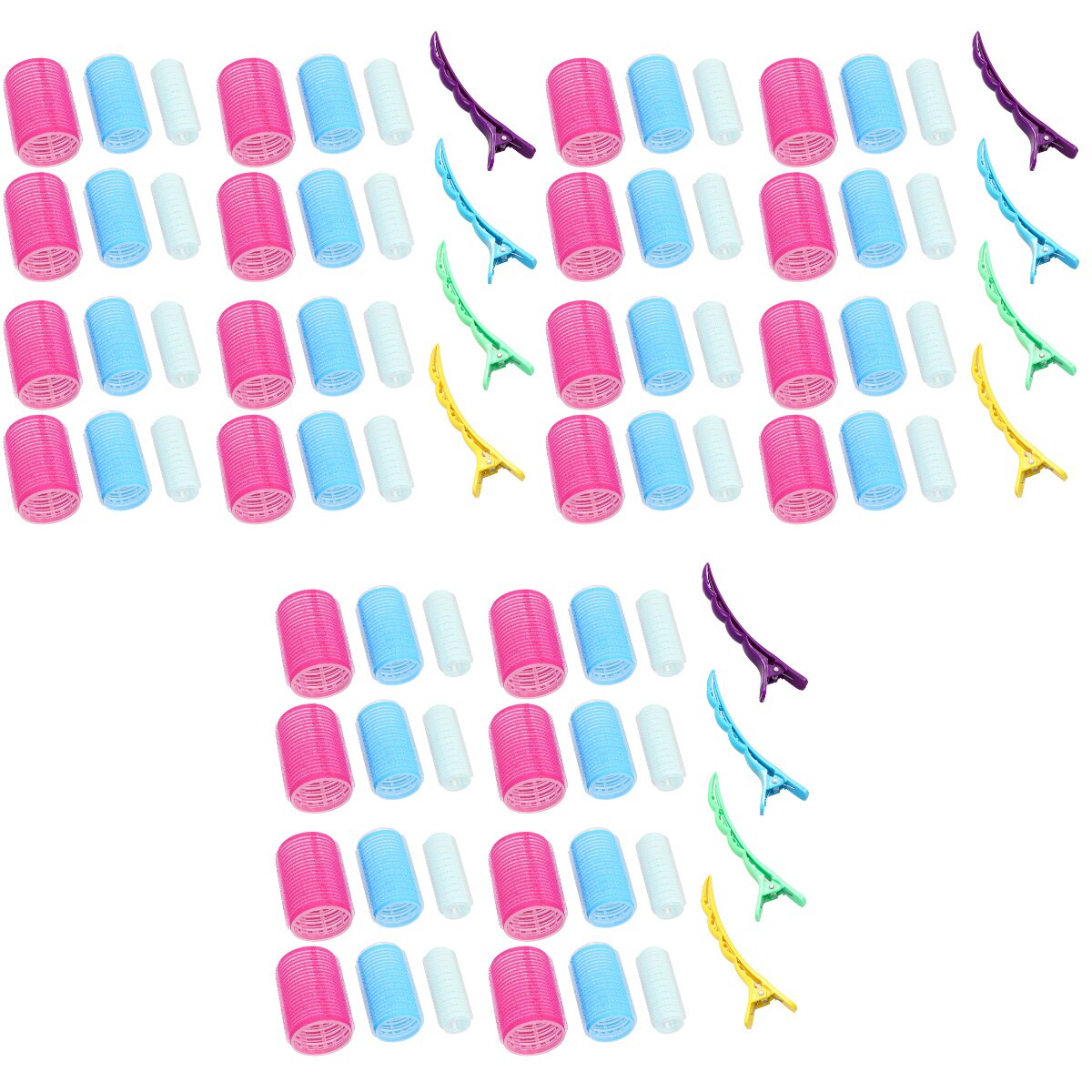 3 Sets /28pcs Self-adhesive Nylon Hair Curler Set Useful Hair Rollers Curler Set Portable Hairdressing Corrugated Clips Tool: Default Title