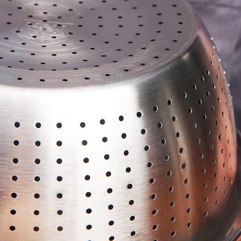 2Pcs Verdikte Rvs Wastafel Voor Thuisgebruik Keuken Eiklopper En Noodle Soep Drain Kom Plantaardige Wastafel Set