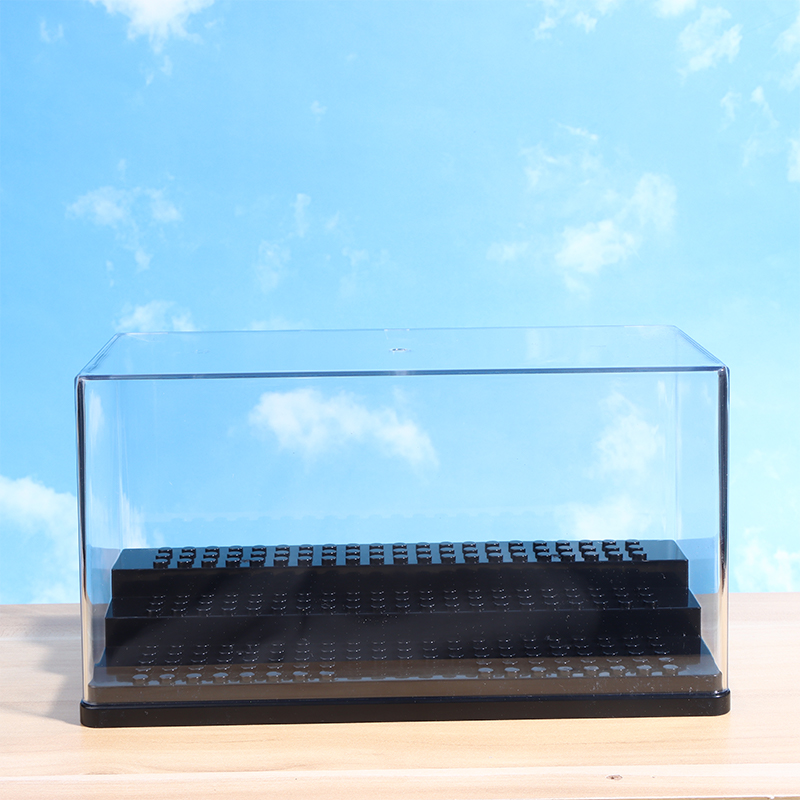 Vitrine 2/1 Stück Acryl-Minifiguren Stapelbare Staubdichte Baustein-Aufbewahrungsbox