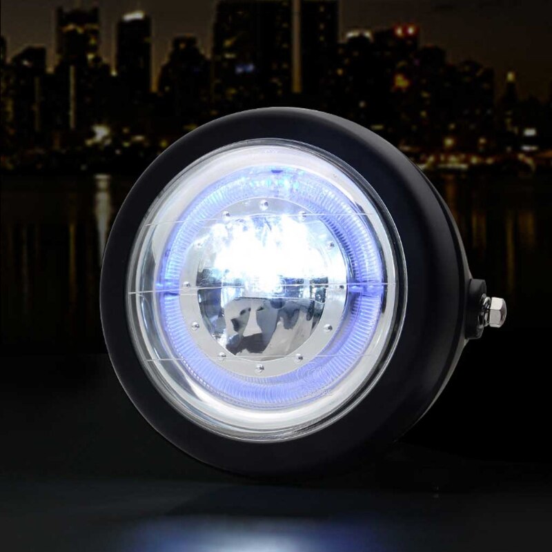 Universal 6.5 Inch LED Motorcycle Headlight Hi / Lo Beam Angel Eye Headlamp Motorbike Fog Lamp