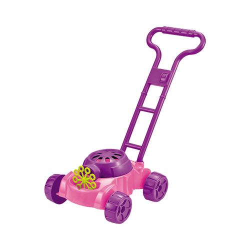 Electronic Bubble Mower Walker Bubble Blower Machine with Music Outdoor Game Push Toys for Children Kids: Pink