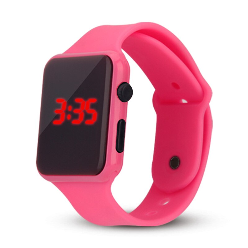 mannen vrouwen Horloge Digital Siliconen Sport Horloge voor Vrouw Man Jongen Meisje Kinderen Rood Licht: Roze
