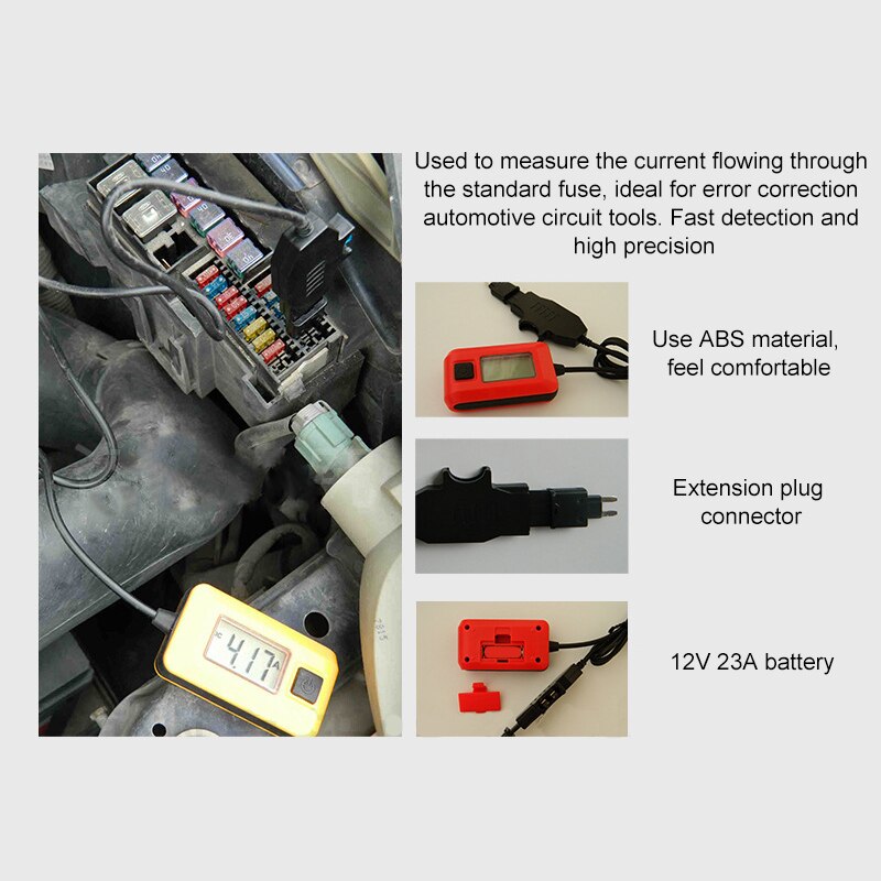 12V AE150 Auto Auto Aktuelle Tester Multimeter Lampe Auto Reparatur werkzeug Durch Sicherung Diagnose Werkzeug 12V 23A Messung palette 0,01 A ~ 19,99 A