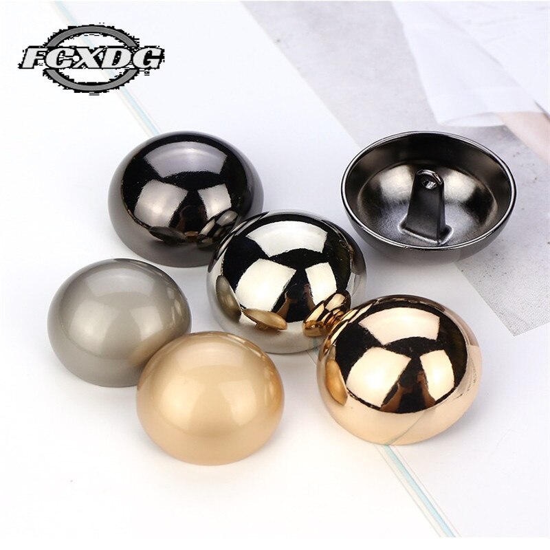 10 #39 10/15/20/25mm metal små knapper til tøj syning kuppelformede dametøj frakke skjorte knapper guld sorte syning knapper