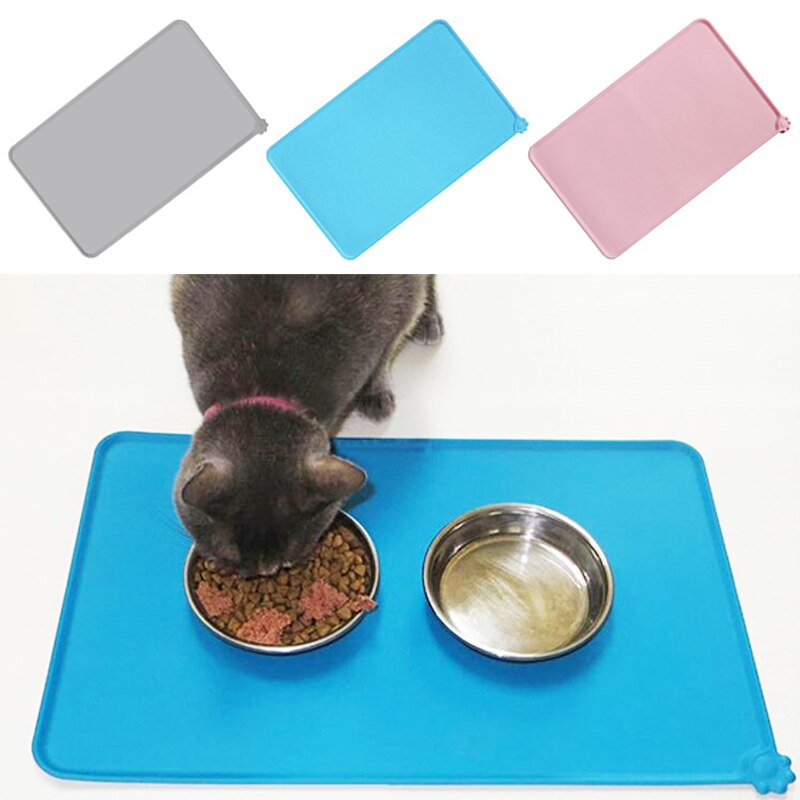 Tapis pour bol à boire en Silicone pour chien et chat, imperméable, pour animaux de compagnie, tapis d&#39;alimentation pour chien, napperon Portable, alimentation en plein air