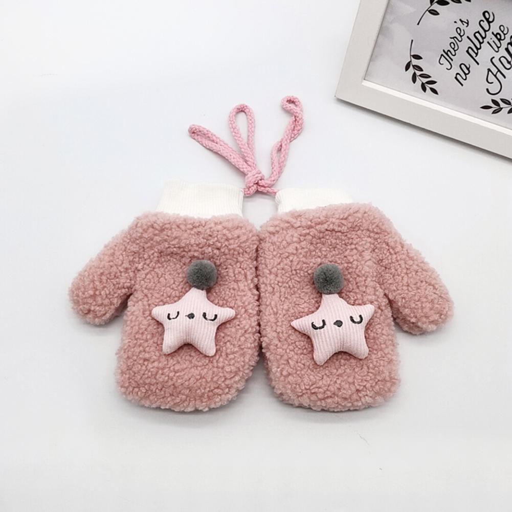Leuke Herfst Winter Warm Thicken Handschoenen Kinderen Kids Fleece Zachte Meisje Jongen Mitten Imitatie Lam Pluche Leisure Verdikking