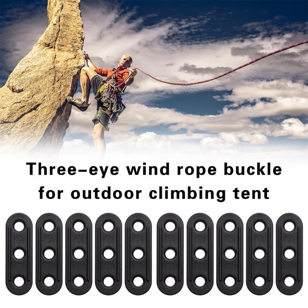 10 outdoor mountaineering tents three-eye wind rope plastic rope buckle adjustment anti-slip wind buckle sheet D4V9