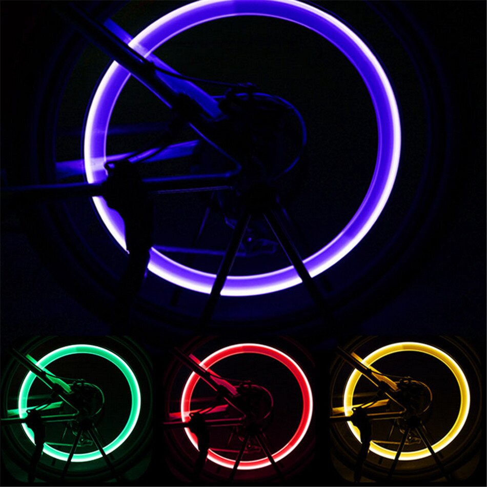 2Stck Regenbogen Fahrrad Ventil Lichter Rad Speichen Reifen LED Licht Reifen Ventil Kappe Radfahren Laterne Lampe Fahrrad Zubehör Rad licht