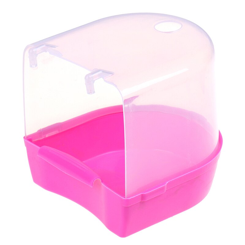 1Pc Plastic Bird Water Bath Box Parrots Parakeet Hanging Birdbath Cage Bathtub Bird Bath Bird Water Bath Tub Pet Bird Bowl