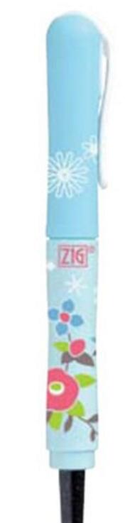 ZIG Kuretake Cocoiro-pincel de plumas para caligrafía, límite de pintura de flores, rotulador negro, Japón: Light Blue