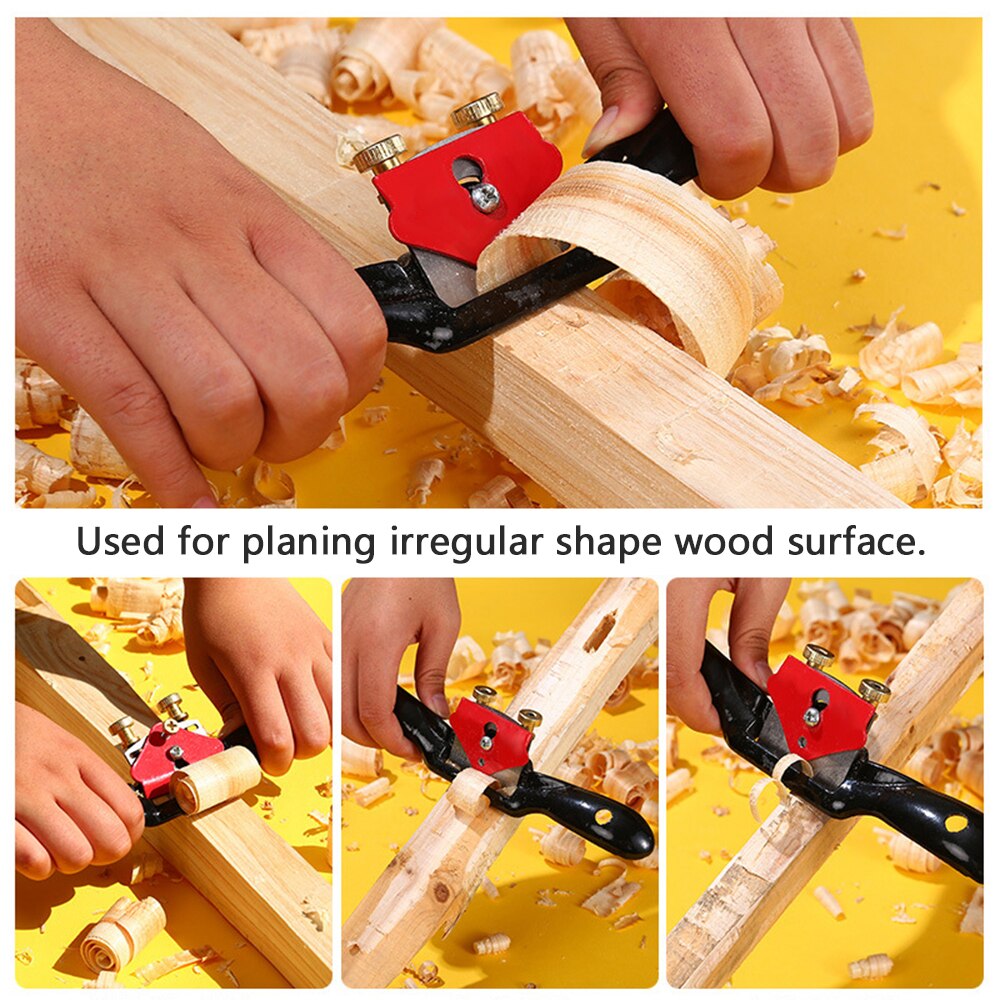 9 In Adjustable Spokeshave with Flat Base Hand Planer Cutting Edge Metal Blade Wood Working Hand Tool for Wood Craft Spoke Shave