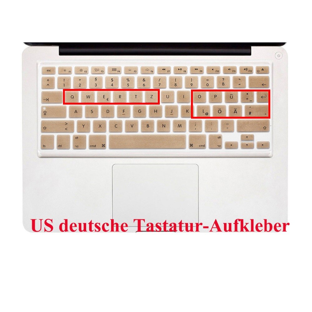 US Layout German Letters Deutsche Alphabet Keyboard Stickers for Macbook Pro 13" 15" 17"/ Macbook Air 13 Silicone keyboard Cover