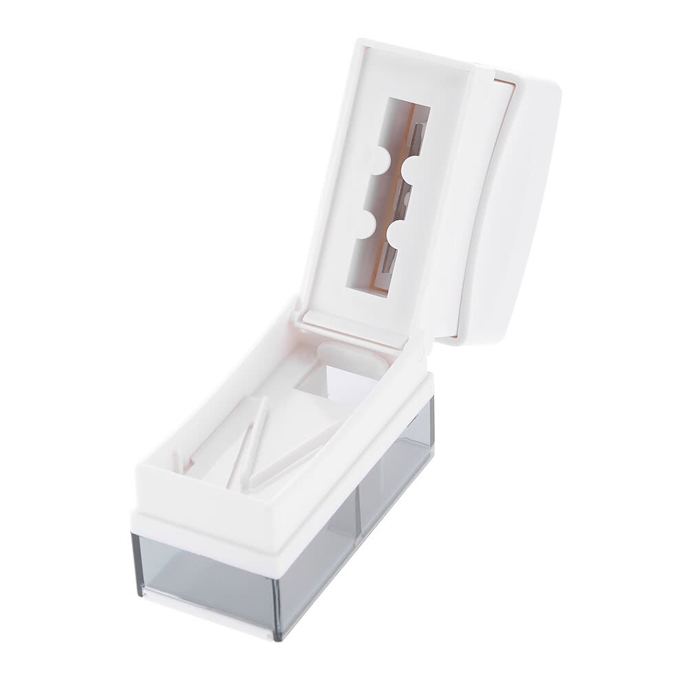 Pill Cutter Spliter Medication Tablet Divider Medicine Container Organizer Storage Box