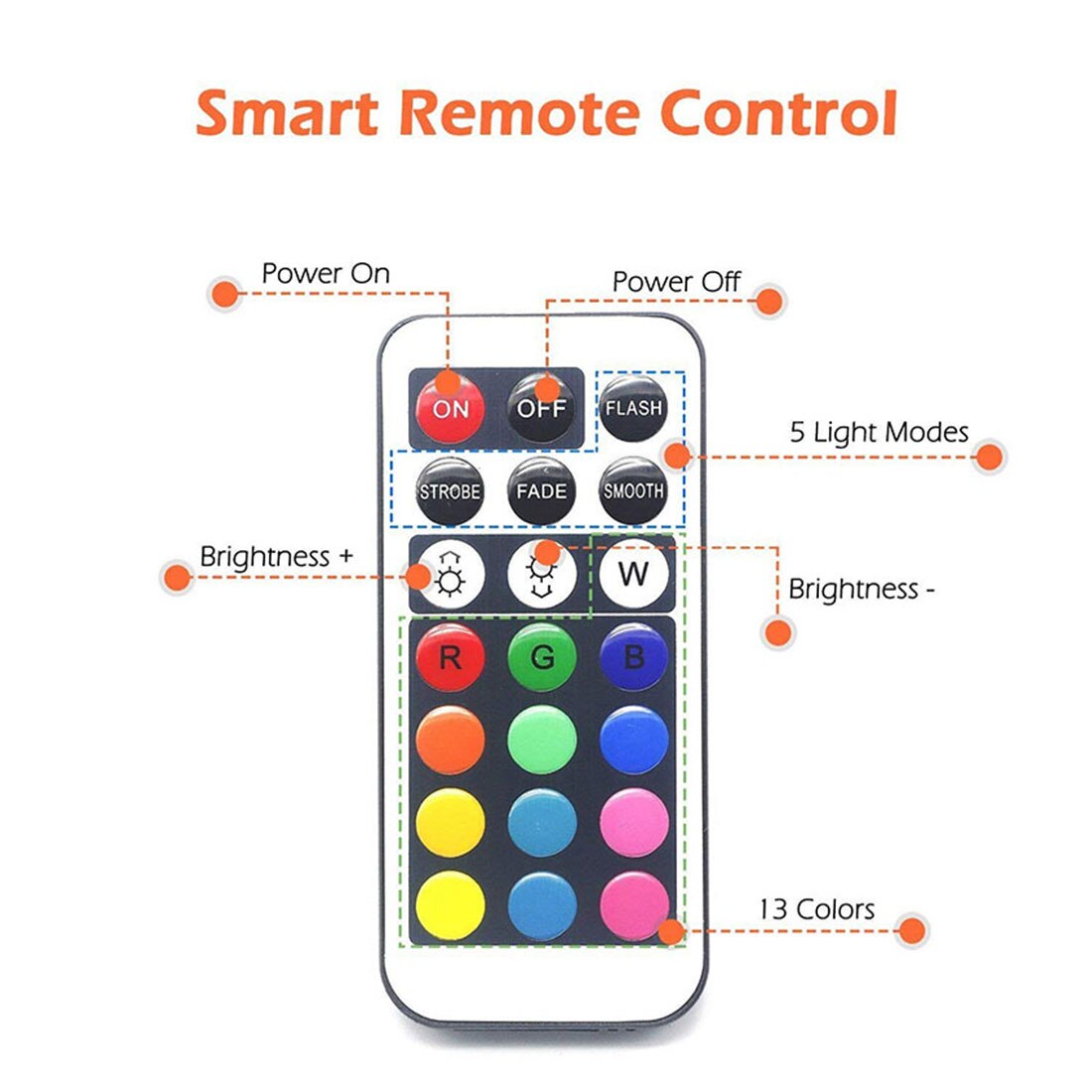 LED remote control dive light super bright adjustable waterproof ten colors optional