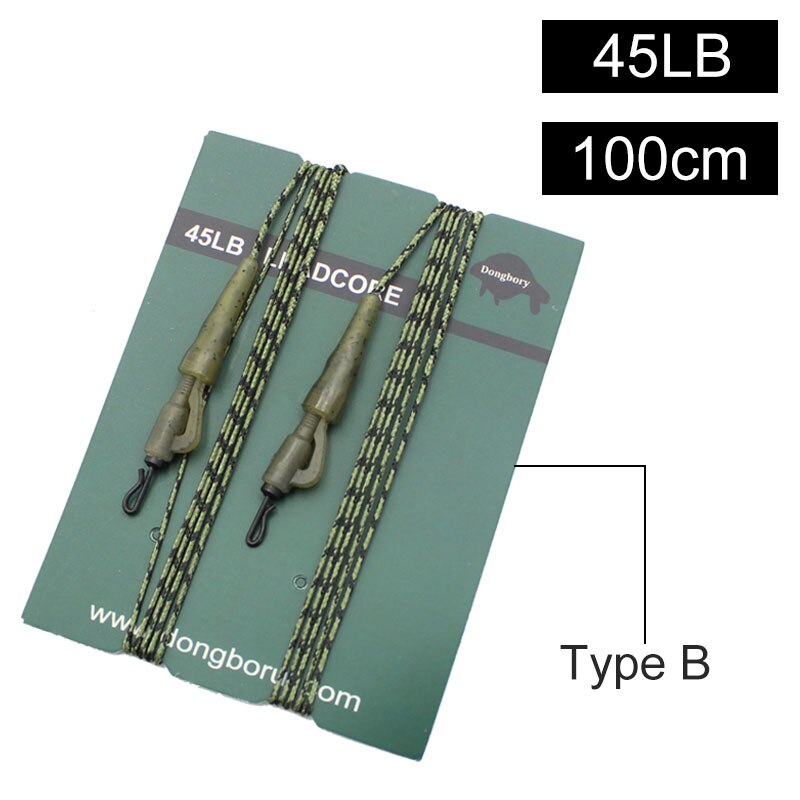 Carp Fishing Lead core Line Leader Leadcore for Carp Chod Hair Rigs Fishing Tackle Line Making Sinking Braided Line Accessories: 2PCS 45LB TYPE-B