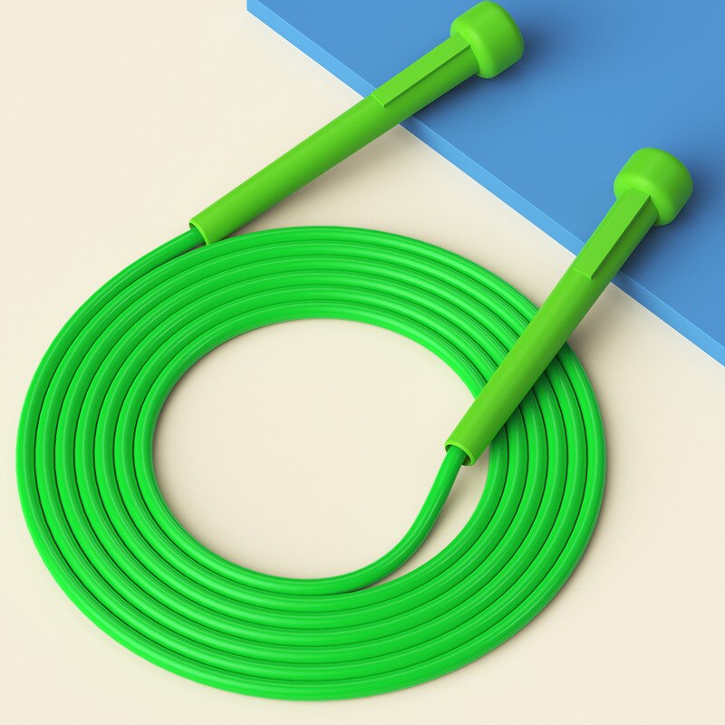 255cm kids girl pvc jump skip rope skipping basic colorful fitness game play exercise tool: green