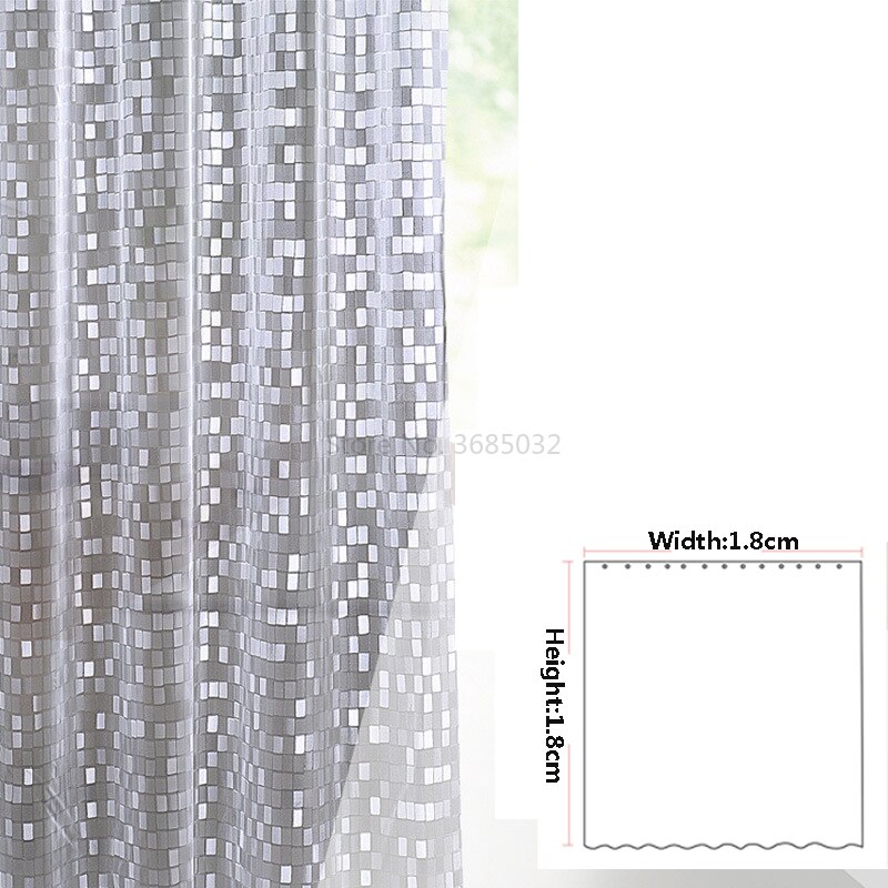 Een, Plastic Peva 3d Waterdicht Douchegordijn Transparant Wit Clear Badkamer Gordijn Luxe Bad Gordijn Met 12 Stuks Haken: 1.8X1.8cm B