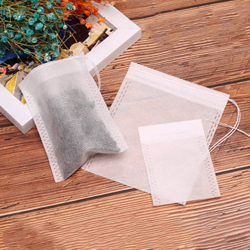 20/100 st tomma tepåsar med snöre tefilter för ört lös te soppa smaksättning matlagning tepåsar kökstillbehör: 100 st 5.5 x 7cm