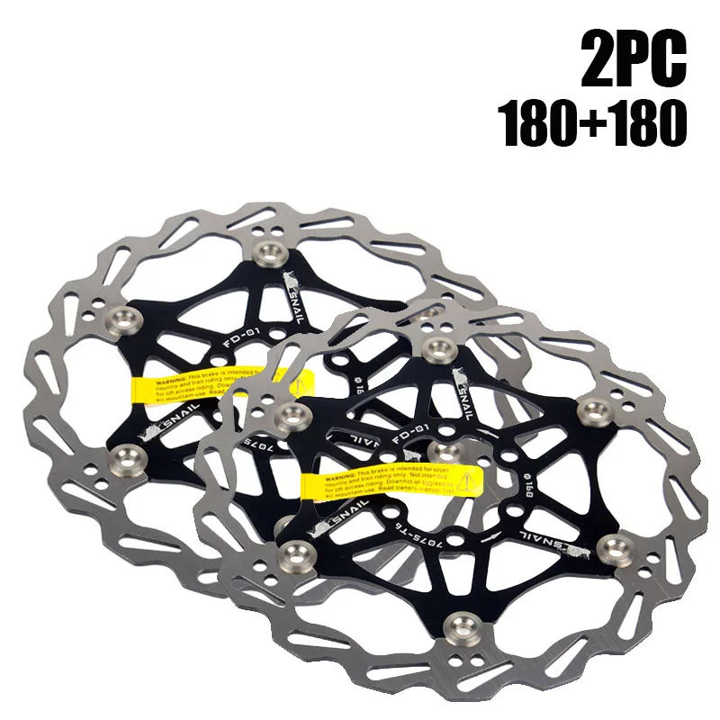 Rotor de freno de disco SNAIL para bicicleta de montaña, Rotor flotante, disipación de calor, rotor de acero inoxidable de 140/160mm, 180/203mm, accesorios para ciclismo: YELLOW