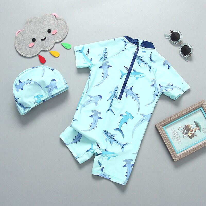 Badmode Baby Boy Kids Jongens Badpak UPF50 Kinderen Zwemmen Pak Shark Print Een Stuk Badpak Peuter Zwembad Bad Kleding