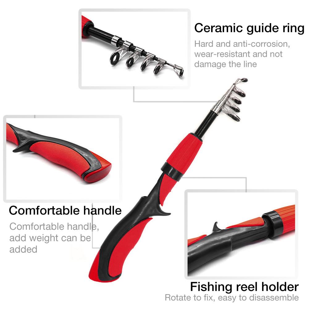 Telescopic Fishing Pole Set Portable Lightweight Fishing Reel Lightweight Comfortable Grip Fishing Rod Kit For Beginners