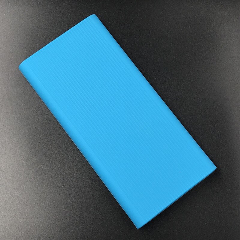 Funda protectora de silicona para Xiaomi Power Bank 2, 10000MAh, puerto USB Dual, funda de piel para cargadores PLM09ZM, accesorios, 1 Uds.: Blue