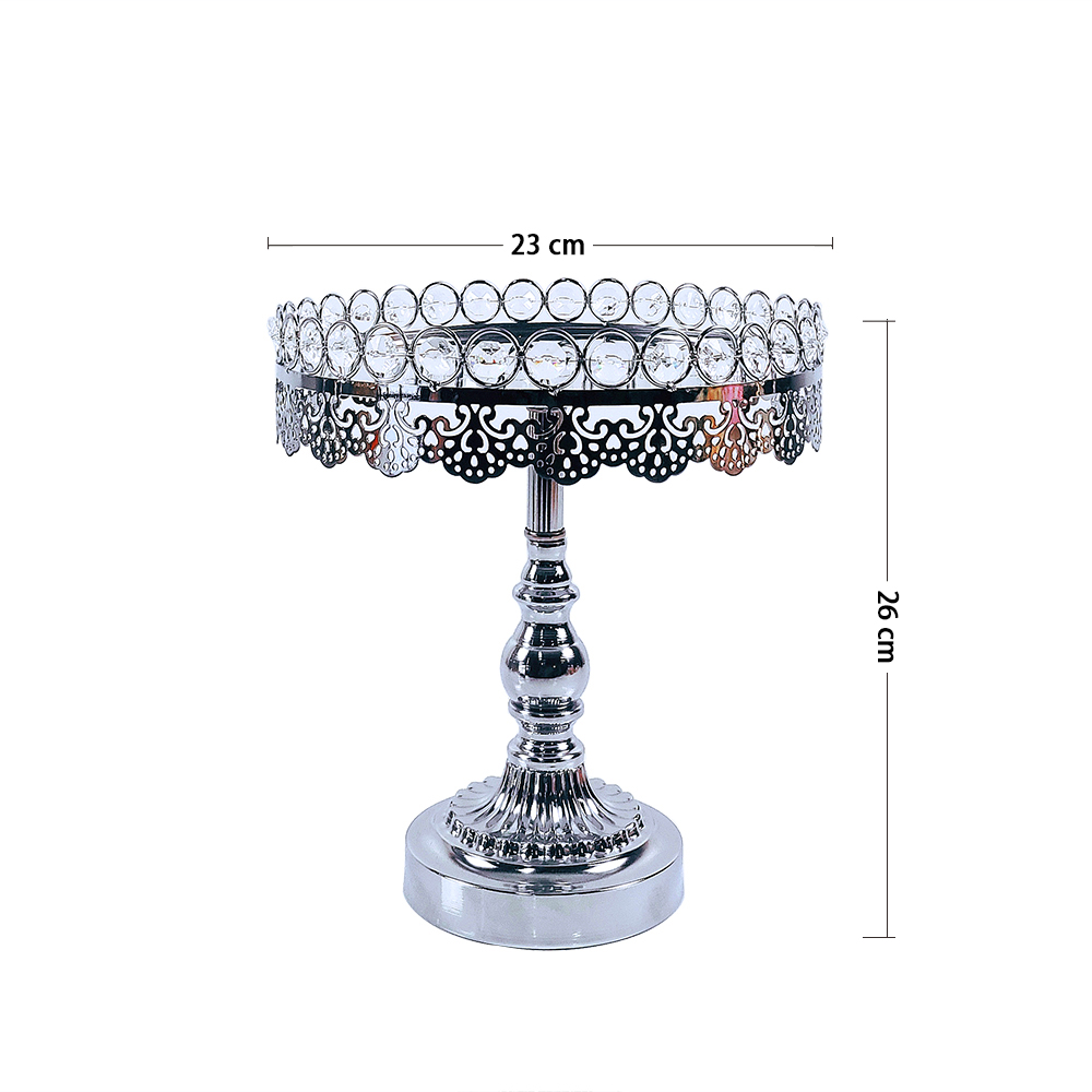 Présentoir à gâteaux en métal avec miroir en acrylique, 1 pièce, sur socle, pour fête d'anniversaire, mariage, Dessert, Cupcake, doré, décor de maison: 23cm silver