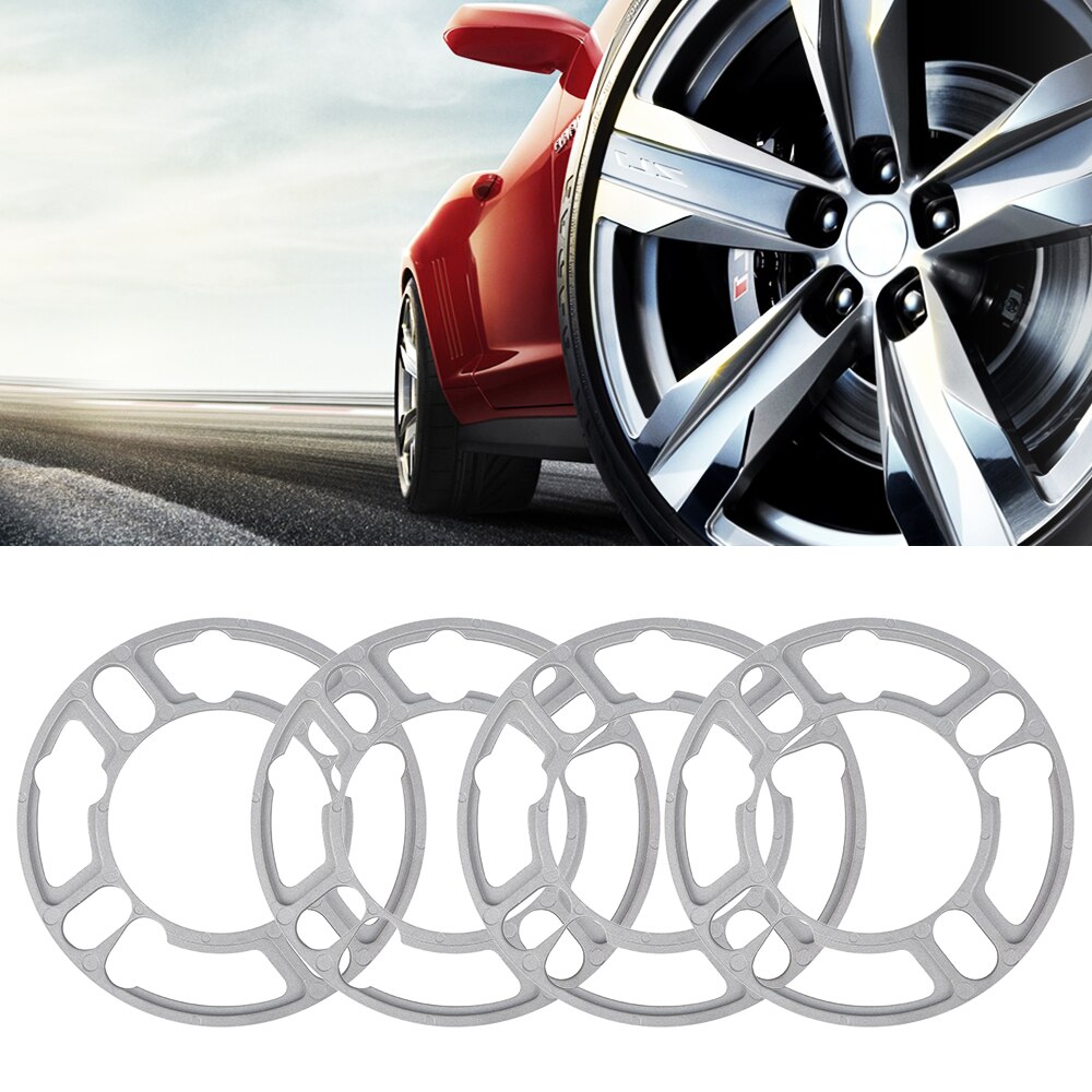 4pc 5mm Universal- Auto Rad Reifen Abstandshalter Multi Funktion Dichtung Legierung Aluminium Auto Hub Dichtung Reifen Abstandshalter Distanzscheiben Auto Zubehör