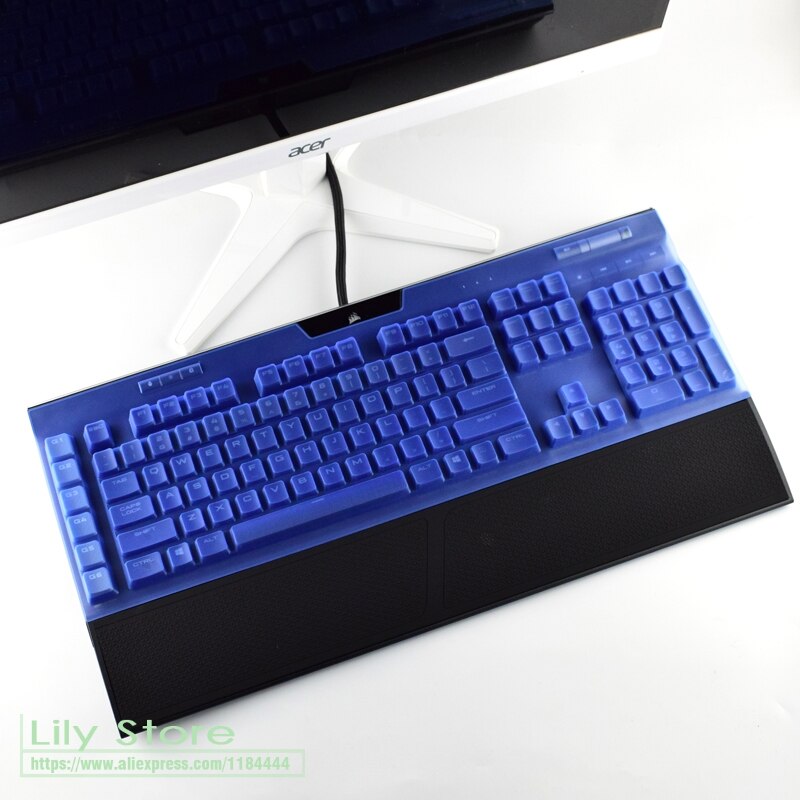 Housse de protection en Silicone pour clavier mécanique CORSAIR K95 RGB, film anti-poussière, pour ordinateur de bureau, platine: Blue