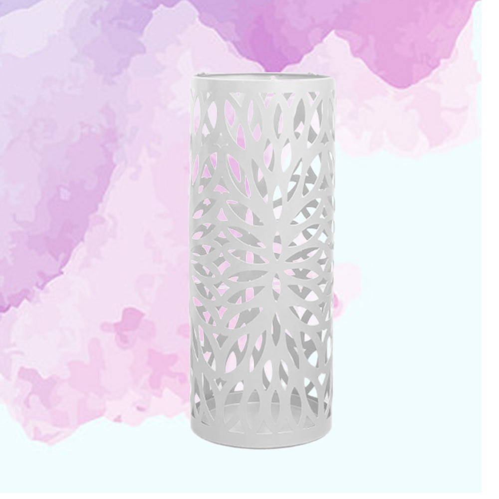 Hule paraplyholder rustfritt metall paraply arrangør opp  til 8 kapasitet til hjemmekontor restaurant (hvit)