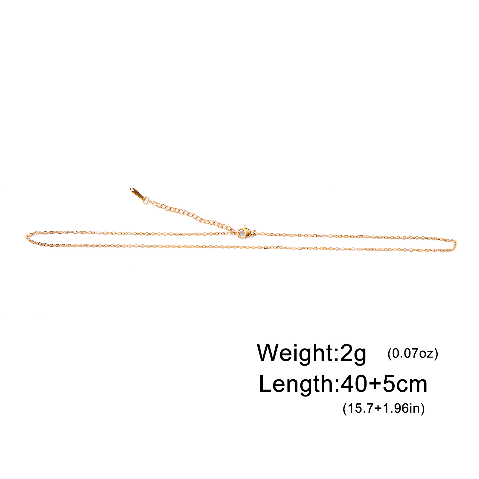 Lucktune Collar minimalista de acero inoxidable para mujer, cadena fina en forma de O, joyería Bohemia, , , 1,3 MM de ancho