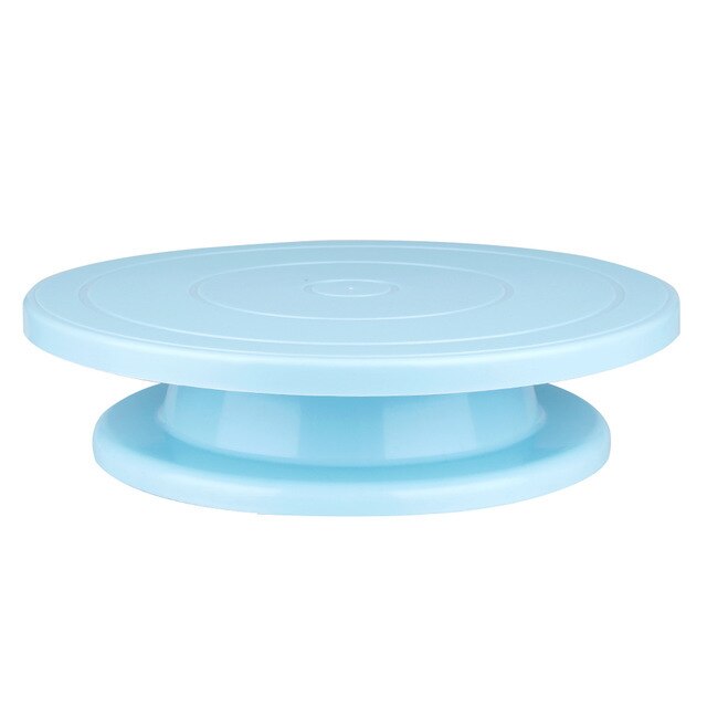 Baking DIY decorating turntable Rotating round cake decorating table Light and stable cake turntable Pastry decoration tools: blue
