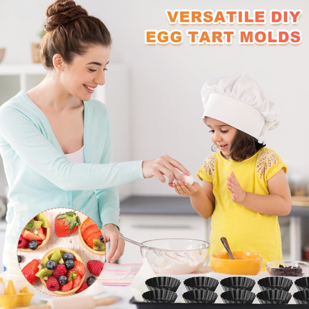 Mini-Törtchenformen, 8 cm, Eier-Törtchenformen mit abnehmbarem Boden, antihaftbeschichtet, kleine geriffelte Cupcake-Dosen, Törtchen, Quiche-Pfanne für Kuchen