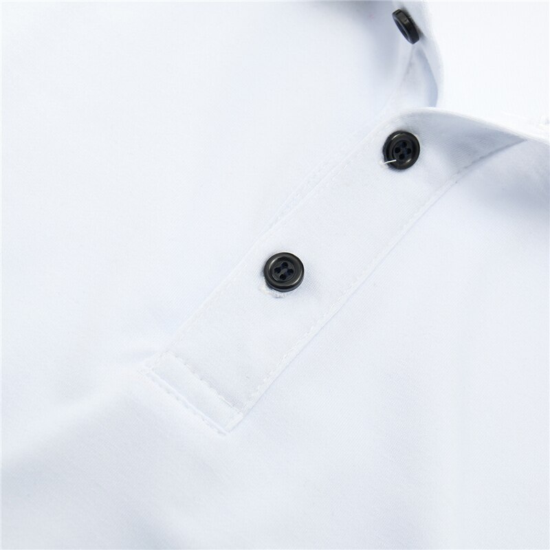 Summer Cotton Solid Color Business Polo Shirt Men Short Sleeve Casual Slim White Polo Shirts Men's Clothing