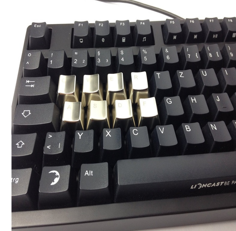 Metal Keycap QWERASDF 8 Key Cap For Cherry MX Switches And Kailh Switches Mechanical Keycaps