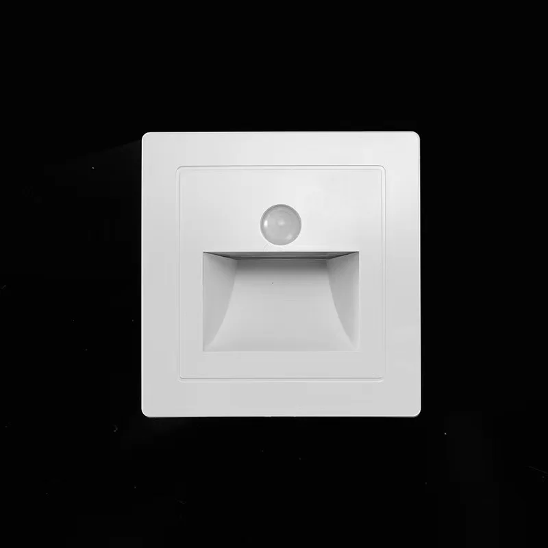 Capteur de mouvement infrarouge veilleuse intérieure extérieure escalier étape applique murale 3W encastré LED étape lumière escalier chambre décoration: 6-10W / WHITE