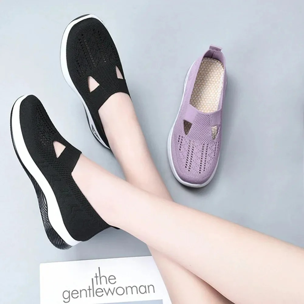 Nuove scarpe da passeggio estive a piedi nudi per donna Scarpe ortopediche comode e traspiranti in mesh Scarpe da ginnastica antiscivolo con supporto per l'arco plantare