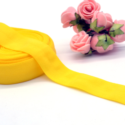 3/4 ''(20mm) matt kleur binding tape elastische lint singels trim kant effen hoofddeksels handgemaakte DIY decoratie ambachten: yellow 605