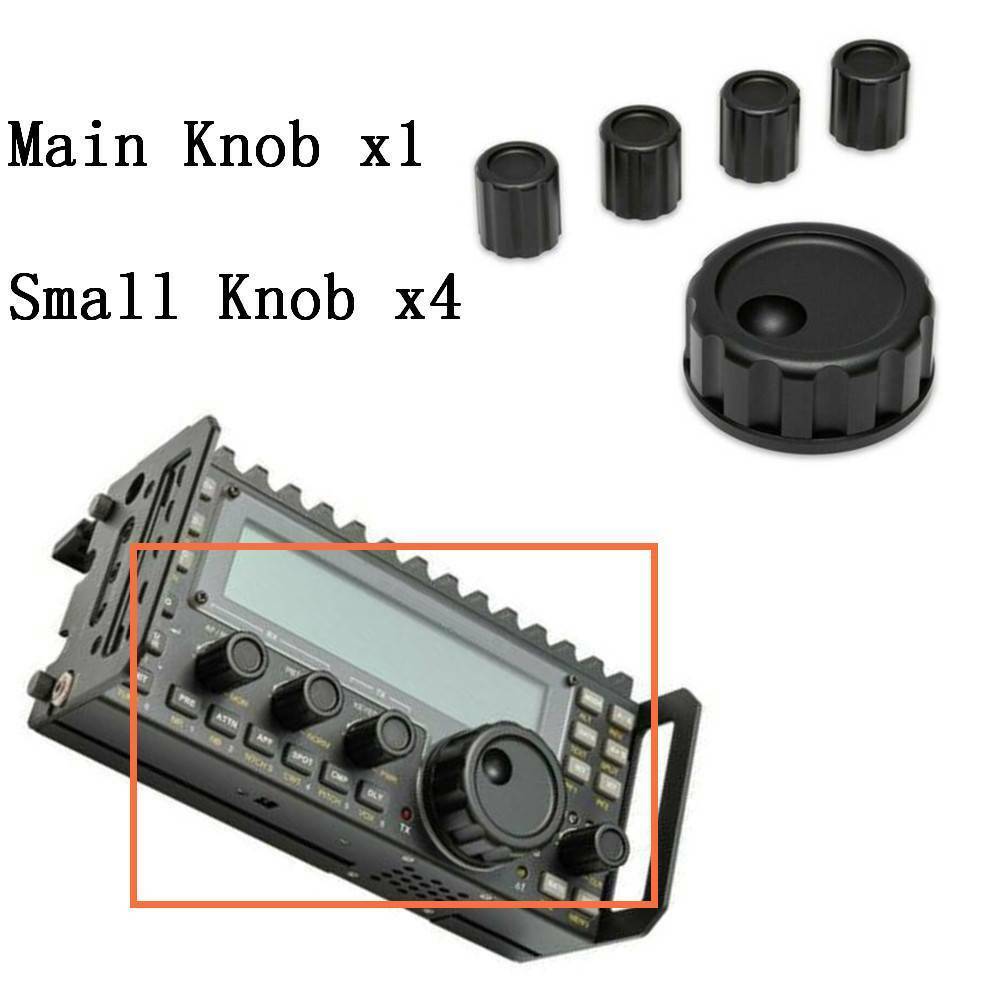 WINDCAMP Aluminum Knob Set for Elecraft KX3 Shortwave Transceiver 5pcs Knobs Main Knob x1 Small Knobx4