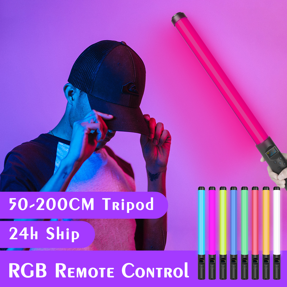 RGB Colorful LED Stick Fill Light Handheld 3000K-6000K LED Flash Light stick Speedlight Photographic Lighting