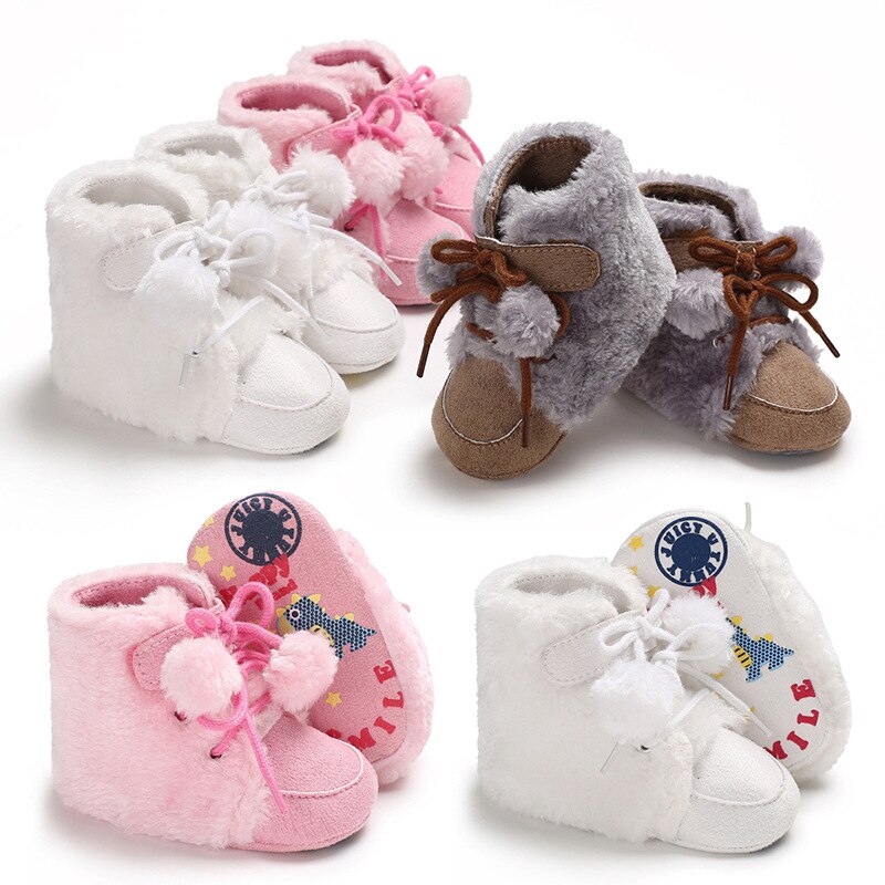 Winter Faux Fur Baby Schoenen Meisjes Jongens Warm Anti-Slip Casual Warm Sneakers Peuter Zachte Zolen Wandelschoenen