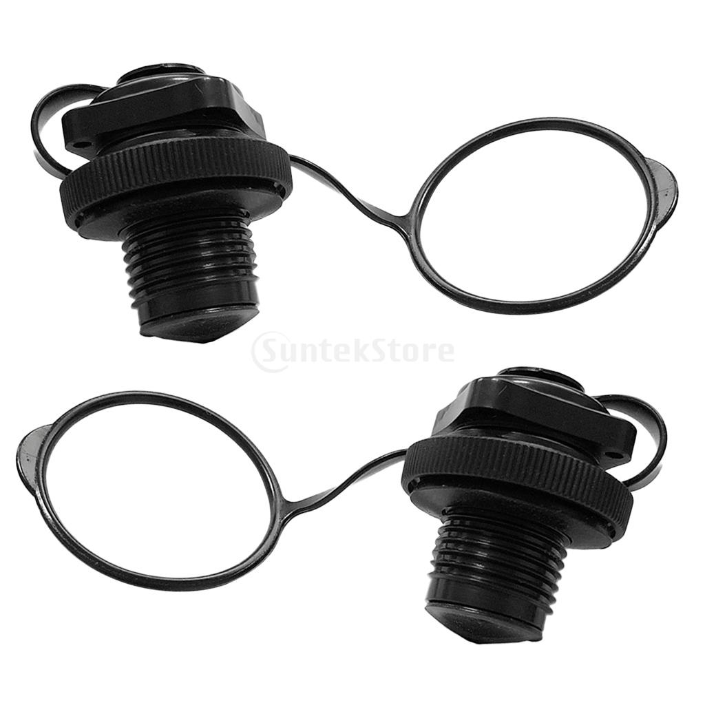 1Pair Screw Air Valve CapsDurable Plastic Safety Air Valve Nozzle for Inflatable Boat Rubber Kayak Tender Raft Mattress Airbed