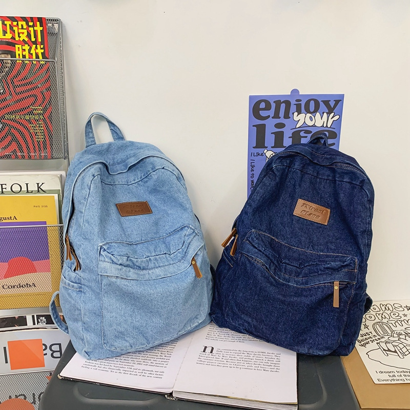 Damesrugzak Cowboy stoffen tas Rugzak Koreaanse schoudertas Meisje Collegetas Rugzak denim rugzak met grote capaciteit Rugzak