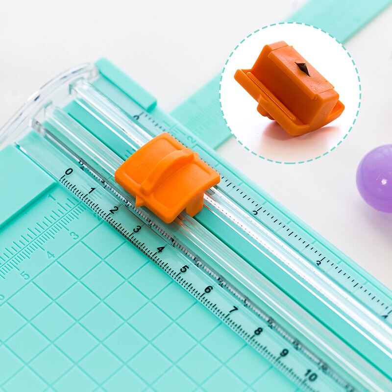 Mini Photo Paper Cutter with Pull-out Ruler Square Blade Carriage Knife Guillotine Color Cutting Board Trimmer for Journal A6680